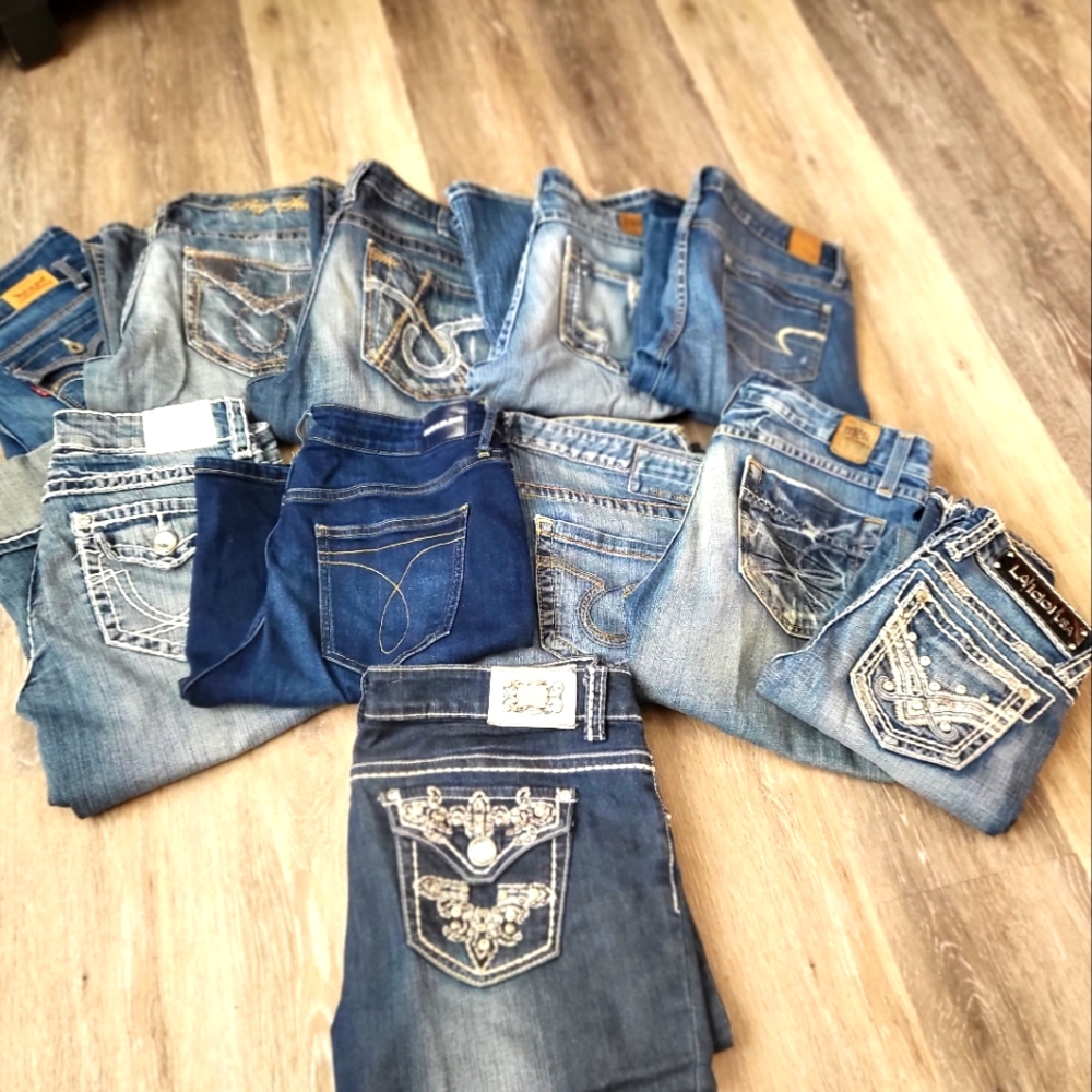 11 pairs of pants different brands